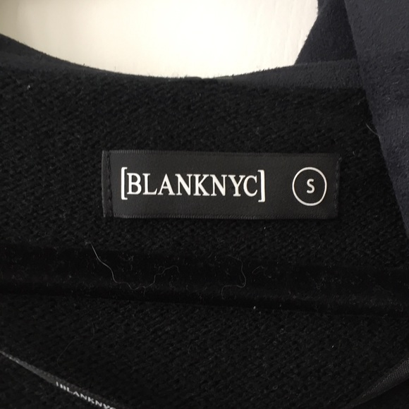 Blank NYC faux leather sleeve waterfall cardigan S - Picture 3 of 5